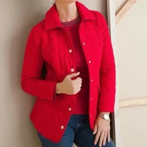 Chico’s Women's Red Modern Fit Quilted Jacket